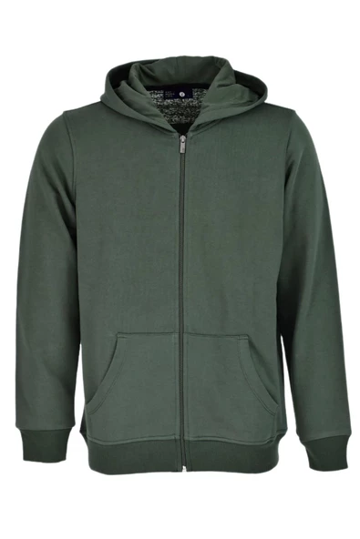 Erkek Spor Fermuarlı Kapüşonlu Sweat R6680 BGL-ST03169 - Resim 2