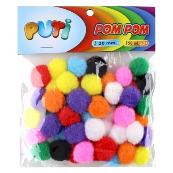 Puti Ponpon 20Mm 50Li - 2 paket - 1