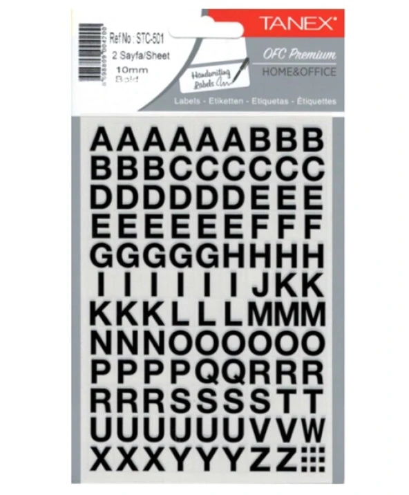Tanex Harf Sticker 2 Sayfa Stc-501