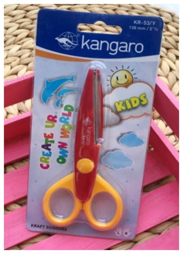 Kangaro Kids Şekilli Makas Zigzag Şekilli