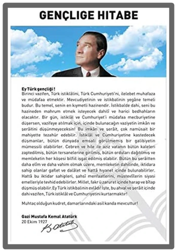 Gençliğe Hitabe Çıkartma 5 adet 13X18