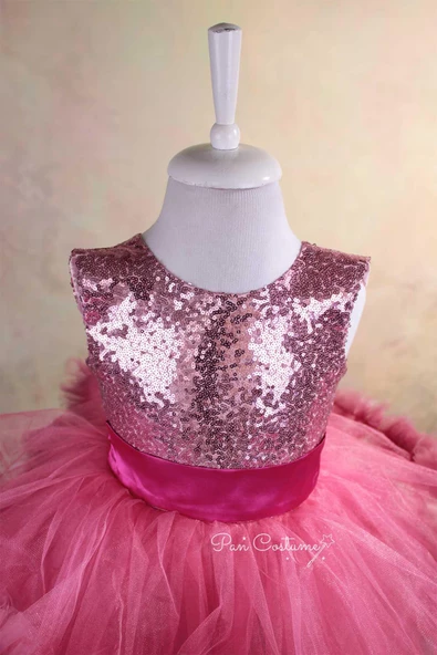 Pembe Pofuduk Elbise - 5