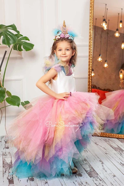 Unicorn My Little Pony Kız Çocuk Kostümü - 3
