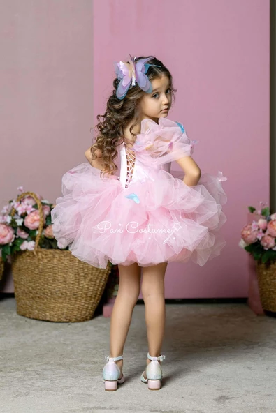 Sindirella Kostümü Kelebek Mini Pembe - 3