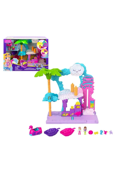 Polly Pocket Flamingo Araba Su Eğlencesi Seti