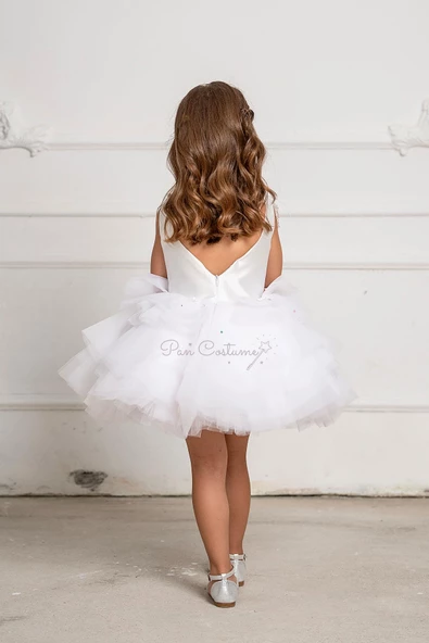 Beyaz İnci Kız Cocuk Elbise - Resim 3