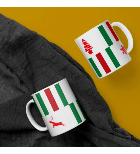 Yılbaşı İkonları Temalı Kupa Bardak HK3767 ürün görseli