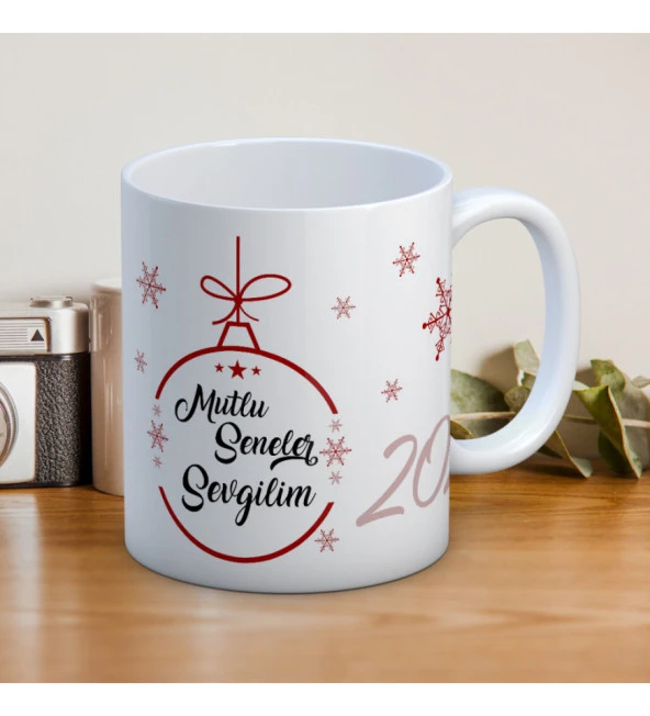 Kişiye Özel 2025 Temalı Sevgiliye Baskılı Porselen Kupa Bardak HK3755 - Resim 3