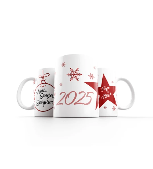 Kişiye Özel 2025 Temalı Sevgiliye Baskılı Porselen Kupa Bardak HK3755 ürün görseli