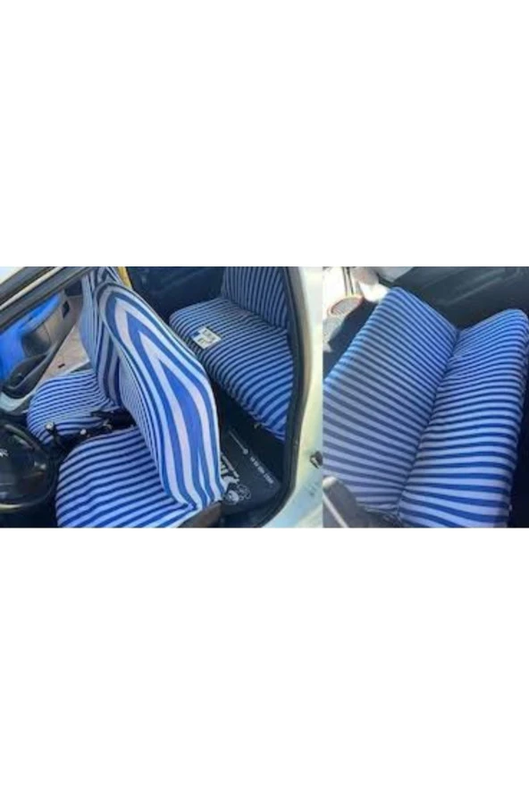 Zebra Mavi Beyaz Koltuk Kılıfı.