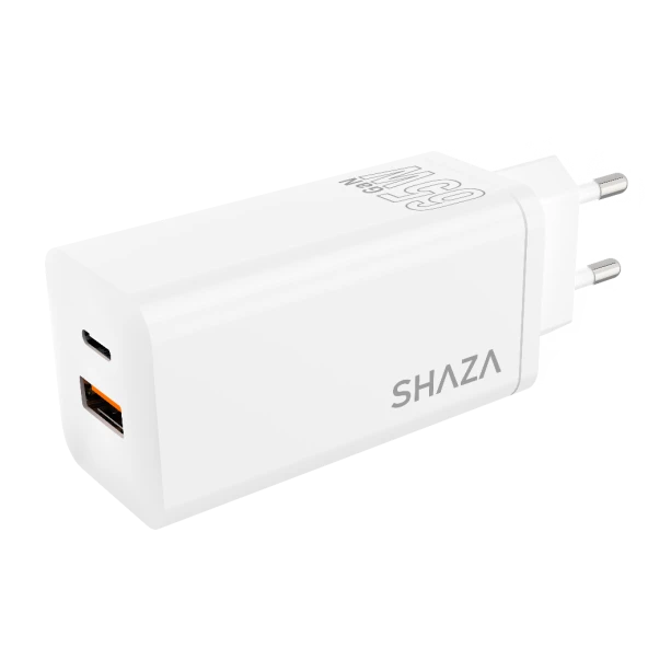 SHAZA 65W USB QC 3.0 & Type-C Çift Çıkışlı Şarj Adaptörü