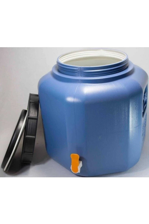 Musluk 50 Lt Litre Varil Içi Beyaz Plastik Köşeli Yağ Turşu Bidon