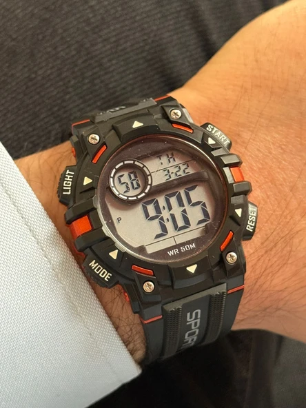 Erkek Kol Saati Dijital Su Geçirmez Genç Kol Saati SPEC000618 - Alarm, Kronometre, LED - 4