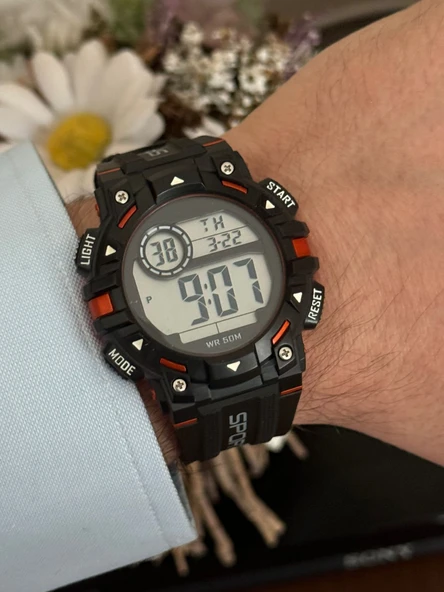 Erkek Kol Saati Dijital Su Geçirmez Genç Kol Saati SPEC000618 - Alarm, Kronometre, LED - 3