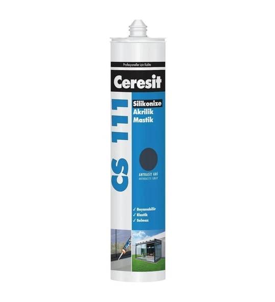 Ceresit CS 111 Akrilik Mastik Kartuş Antrasit Gri 240 Ml - 2