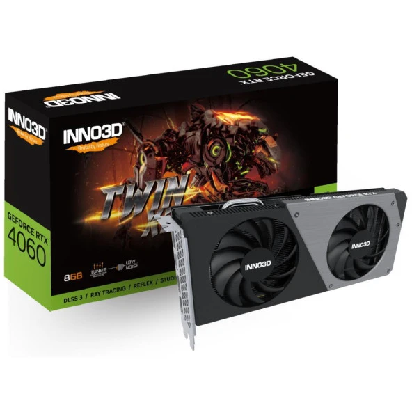 Inno3D Nvidia GeForce RTX4060 Twin x2 8GB 128Bit GDDR6 Ekran Kartı N40602-08D6-173051N