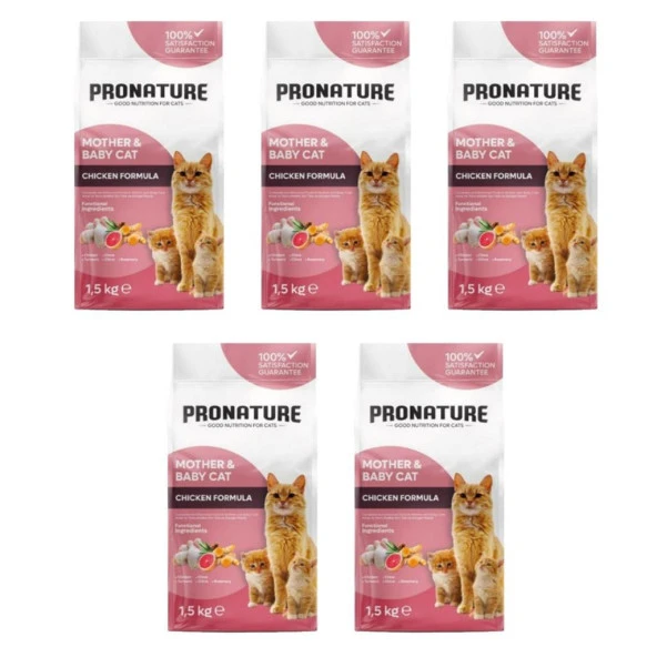 Pronature Mother & Baby Tavuk Etli Kuru Kedi Maması 1,5 Kg 5 Adet