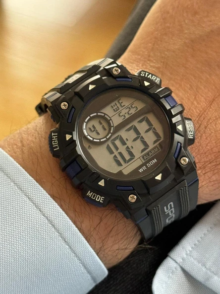 Erkek Kol Saati Dijital Su Geçirmez Genç Kol Saati SPEC000619 - Alarm, Kronometre, LED - 5