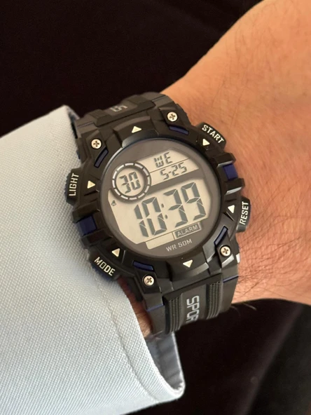 Erkek Kol Saati Dijital Su Geçirmez Genç Kol Saati SPEC000619 - Alarm, Kronometre, LED - 4
