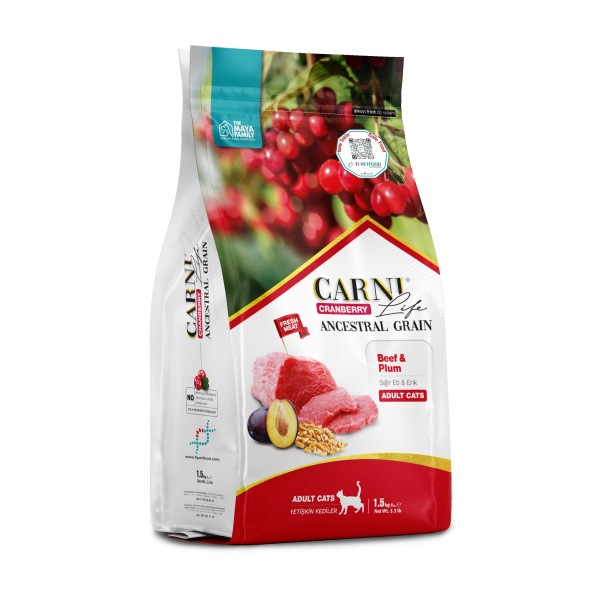 CARNI LIFE CRANBERRY ANCESTRAL GRAIN KEDİ SIĞIR & ERİK YETİŞKİN 1.5 KG