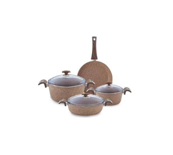 Oms 7 Parça Granit Tencere Set 3105 Rosegold