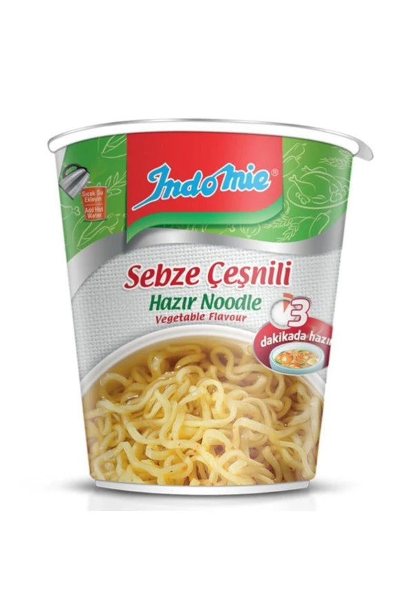 Indomie Bardak Sebze Çeşnili Noodle 60gr (24adet)