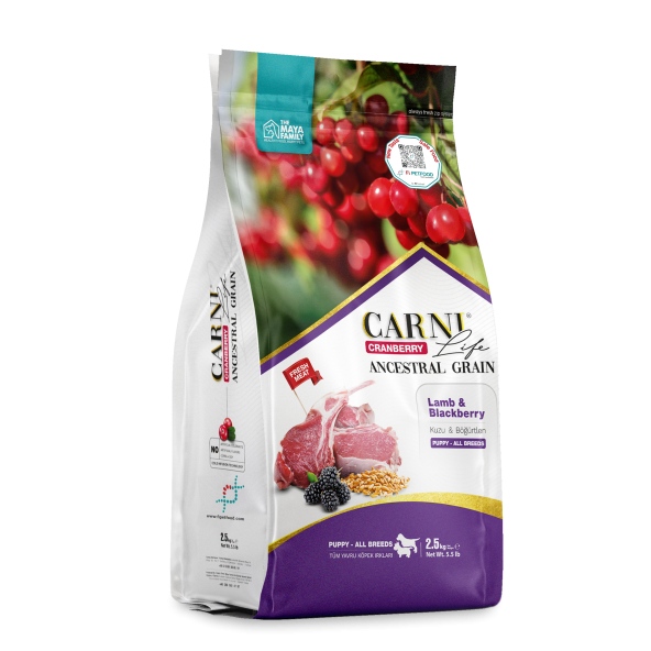 CARNI LIFE CRANBERRY ANCESTRAL GRAIN KÖPEK KUZU & BÖĞÜRTLEN PUPPY TÜM IRKLAR 2.5 KG