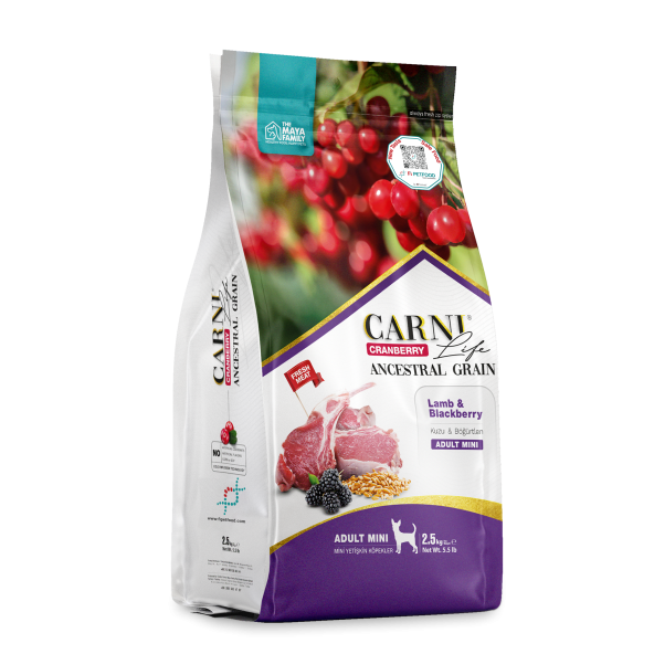 CARNI LIFE CRANBERRY ANCESTRAL GRAIN KÖPEK KUZU & BÖĞÜRTLEN YETİŞKİN MINI 2.5 KG