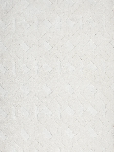 Lara Bukleli Desenli Yumuşacık Peluş Halı Salon Oturma Odası Mutfak Koridor Halısı 9401A Krem - 4