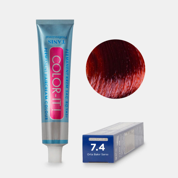 Kalıcı Saç Boyası COLOR-IT 7.4 Orta Bakır Sarısı