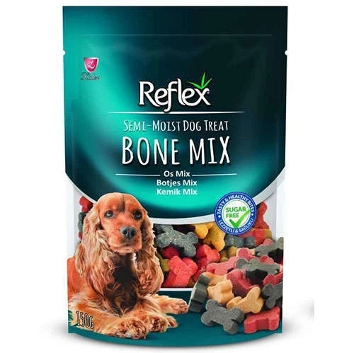 Reflex Bone Semi Moist Mix Kemik Şekilli Yarı Islak Köpek Ödülü 150 Gr