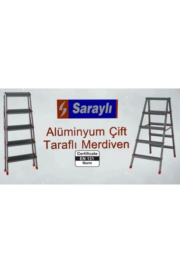Saraylı 1803 Çift Taraflı Alüminyum 3+3 Basamaklı Merdiven - 3
