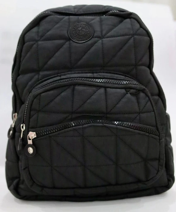 Siyah Renkli 3 Bölmeli Unisex Çok Kullanışlı Hediyelik Sırt Çantası Mls-326 - 2