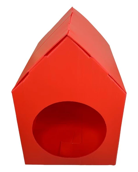 Temel Özel Üretim Plastik Kedi Evi Kırmızı - 3