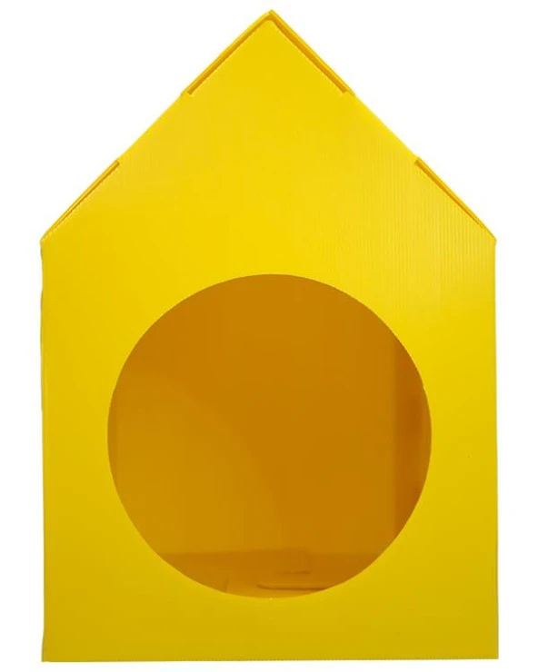 Temel Özel Üretim Plastik Kedi Evi Sarı