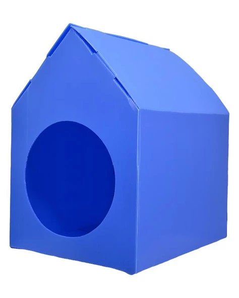 Temel Özel Üretim Plastik Kedi Evi Mavi - 2