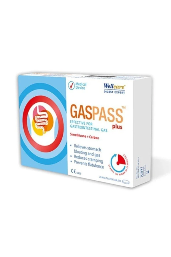 Wellcare Gaspass Plus 20 Tablet ürün görseli