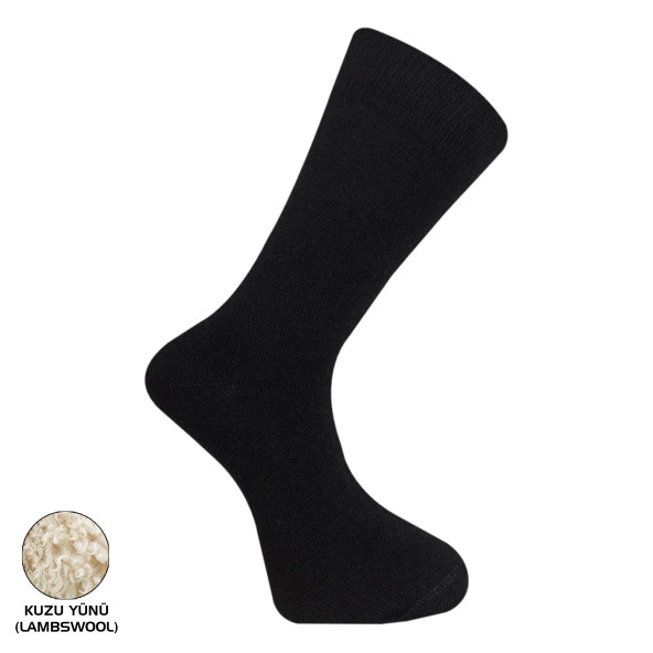 Pro Çorap Uludağ Lambswool Kışlık Erkek Çorabı Siyah 41-44 (13603)