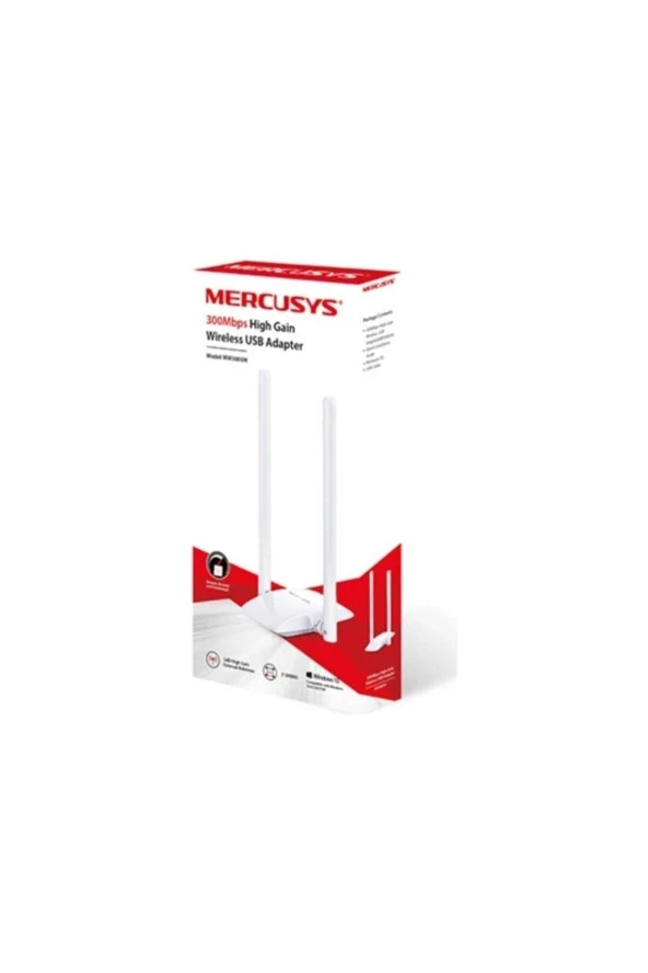 TP-LINK Mercusys MW300UH 300 Mbps Antenli Kablosuz Usb Adaptör ürün görseli 1