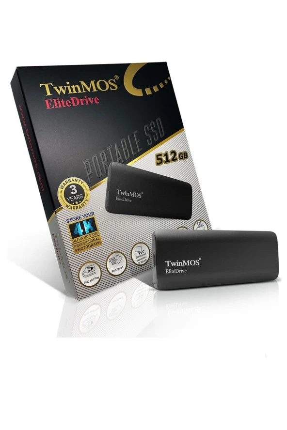 TwinMOS  512gb Taşınabilir PSSDFGBMED32 External Ssd Usb 3.2/type-c (dark Grey) - 1