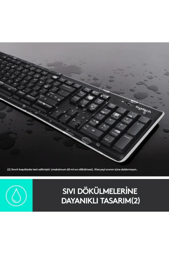 logitech  K270 920-003761 Tam Boyutlu Kablosuz Türkçe Klavye - Siyah - 4