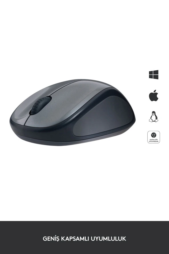 Logitech  M235 Gri 910-002201 Kablosuz 1000 DPI Kompakt Mouse - Siyah - 5
