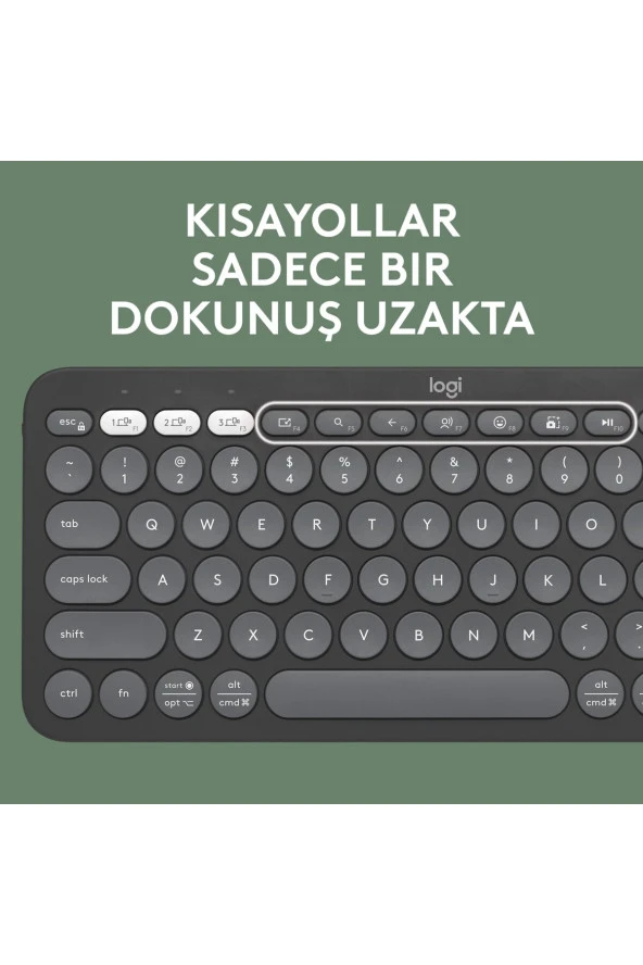 logitech  Pebble Keys 2 K380s Multi-Device Bluetooth Klavye - Grafit 920-011859 - 2