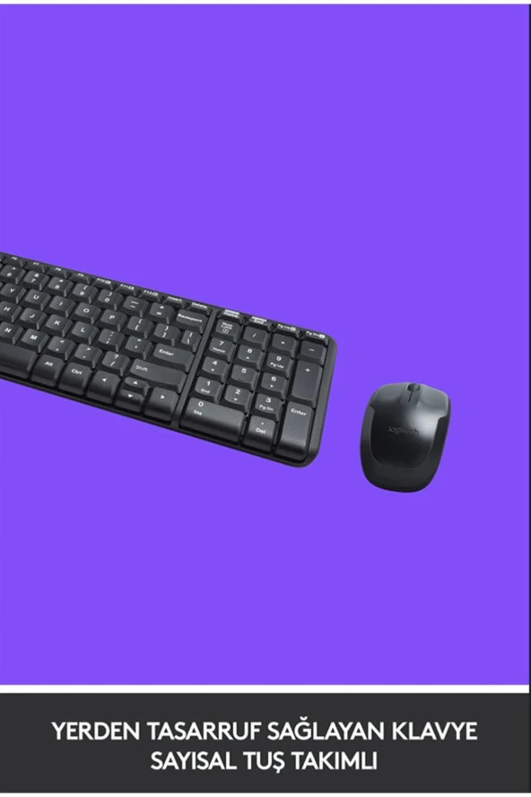 logitech  MK220 Kablosuz Türkçe Klavye Mouse Seti - Siyah