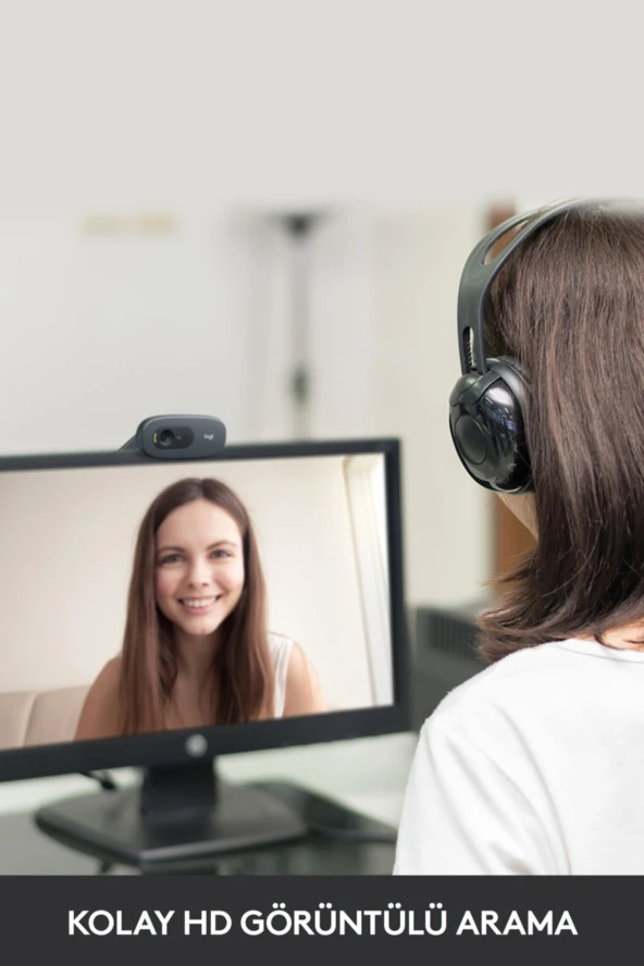 logitech  C270 HD 720p Mikrofonlu Web Kamerası - Siyah - Resim 2