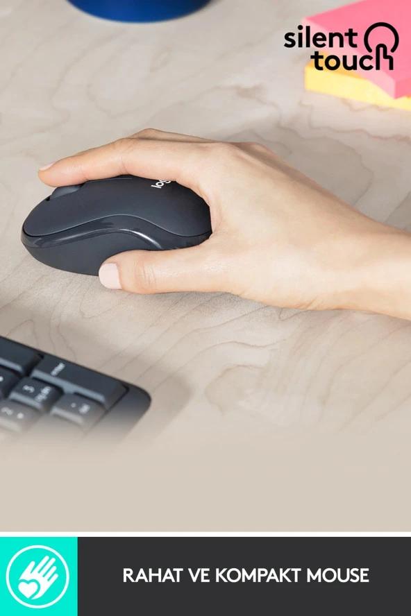 logitech  MK295 920-009804 Sessiz Kablosuz Türkçe Klavye Mouse Seti - Siyah - 4