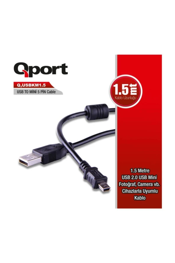 Qport USB, Kamera, Data ve Şarj Kablosu Q-USBKM1_5