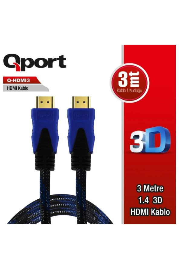 Qport Q-HDMI3 3 m HDMI Kablo
