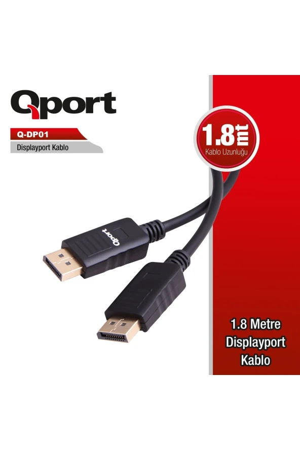 Qport  Q-dp01 1.8m Display Port Kablo