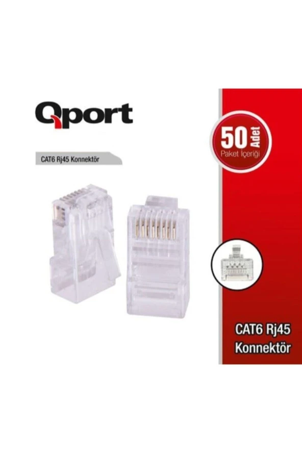 Qport  Q-j600y Yeni Nesil Cat6 50 Adet Rj-45 Konnektör - 2